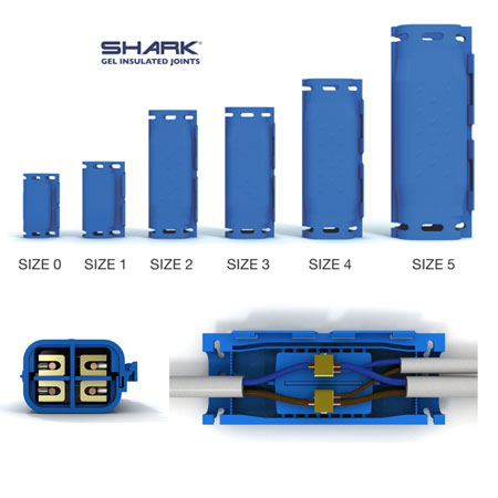 Etelec Joint Gel Joint Derivation Shark Câbles Unipolaires avec séparateur des phases 1 Kv SH1406 - Section conducteur de 1,5 à 35 mm2 